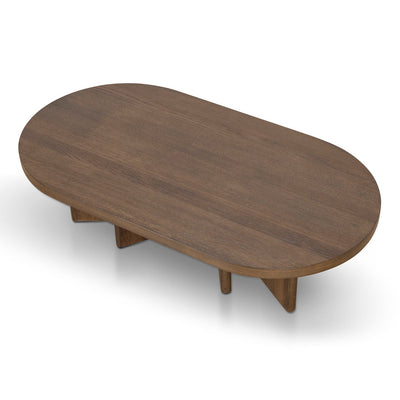 1.3m Pill Shape Coffee Table - Caramel Oak