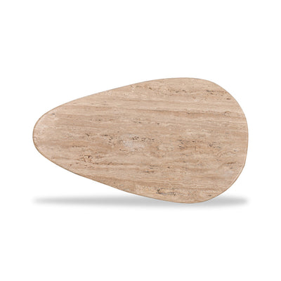 1.2m Travertine Top Oval Coffee Table - Walnut