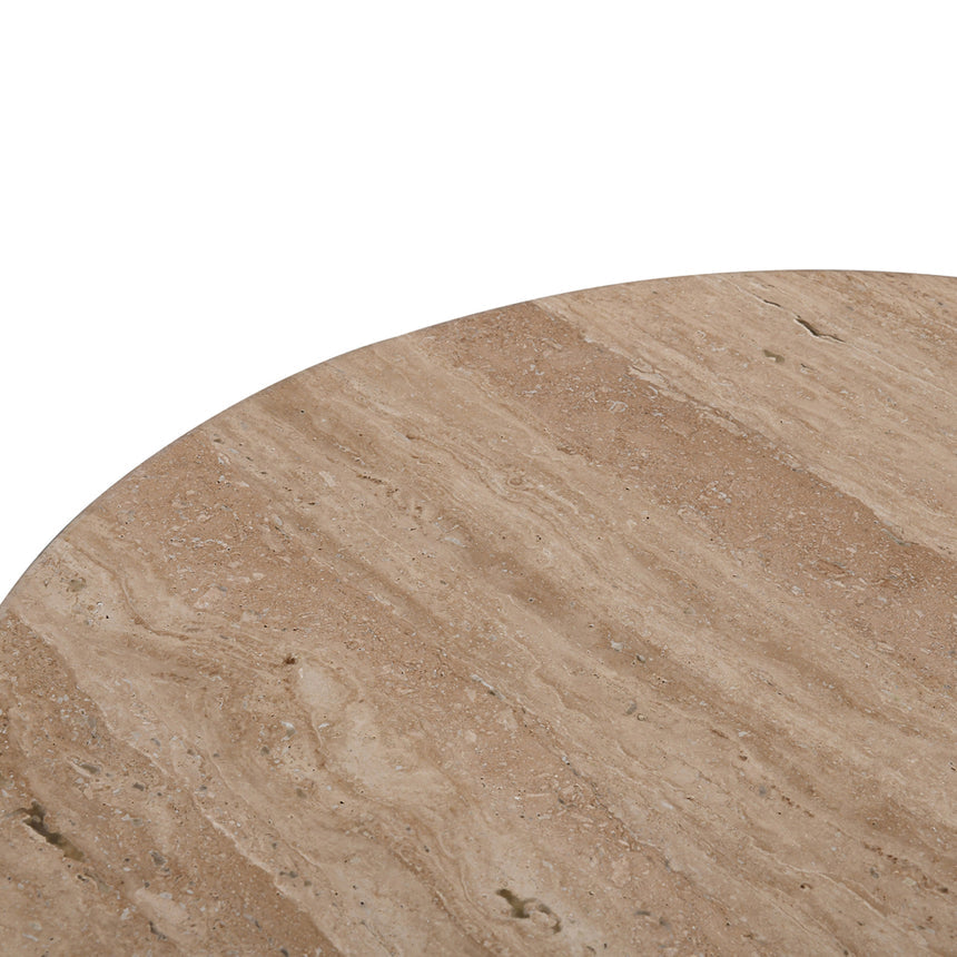 1.2m Travertine Top Coffee Table - Walnut