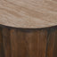 89cm Travertine Top Round Coffee Table - Walnut