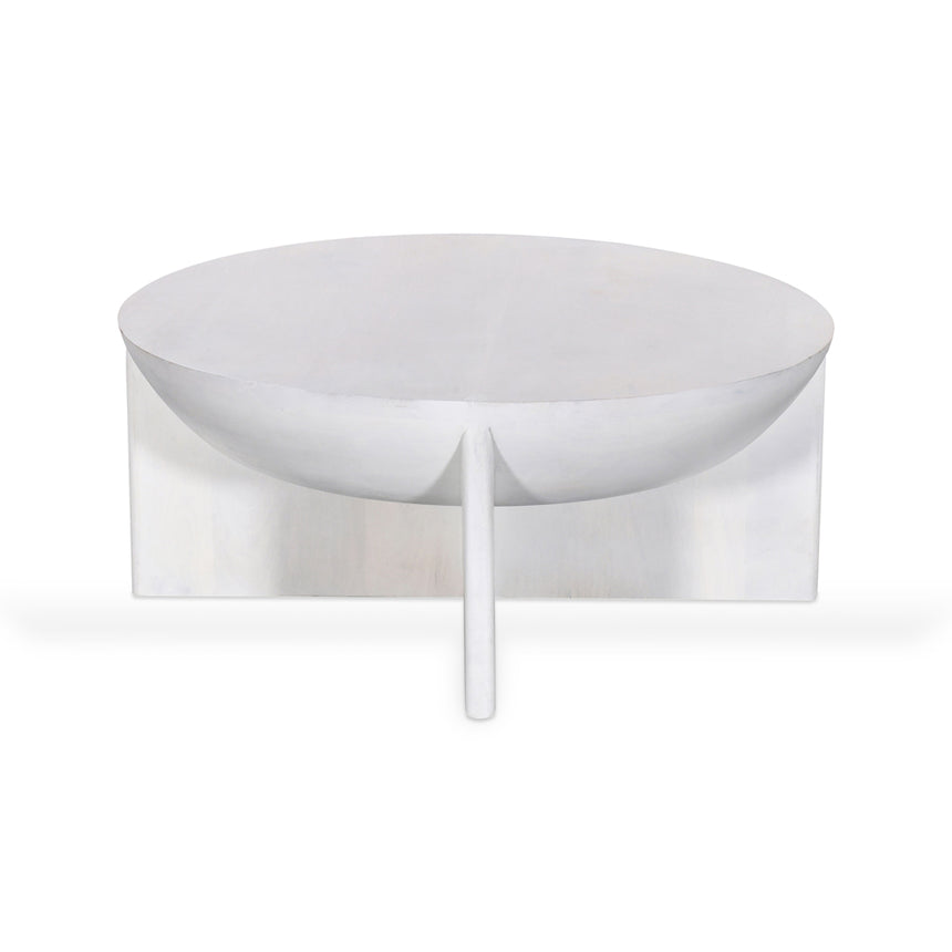 90cm Round Coffee Table - Cafe White