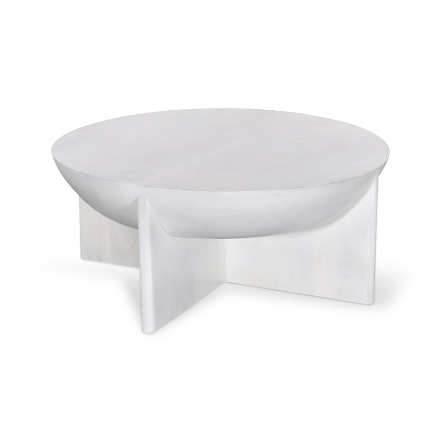 90cm Round Coffee Table - Cafe White