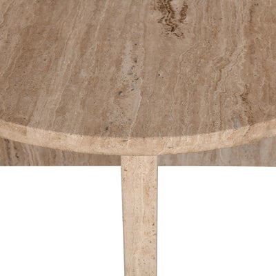 90cm Travertine Top Round Coffee Table