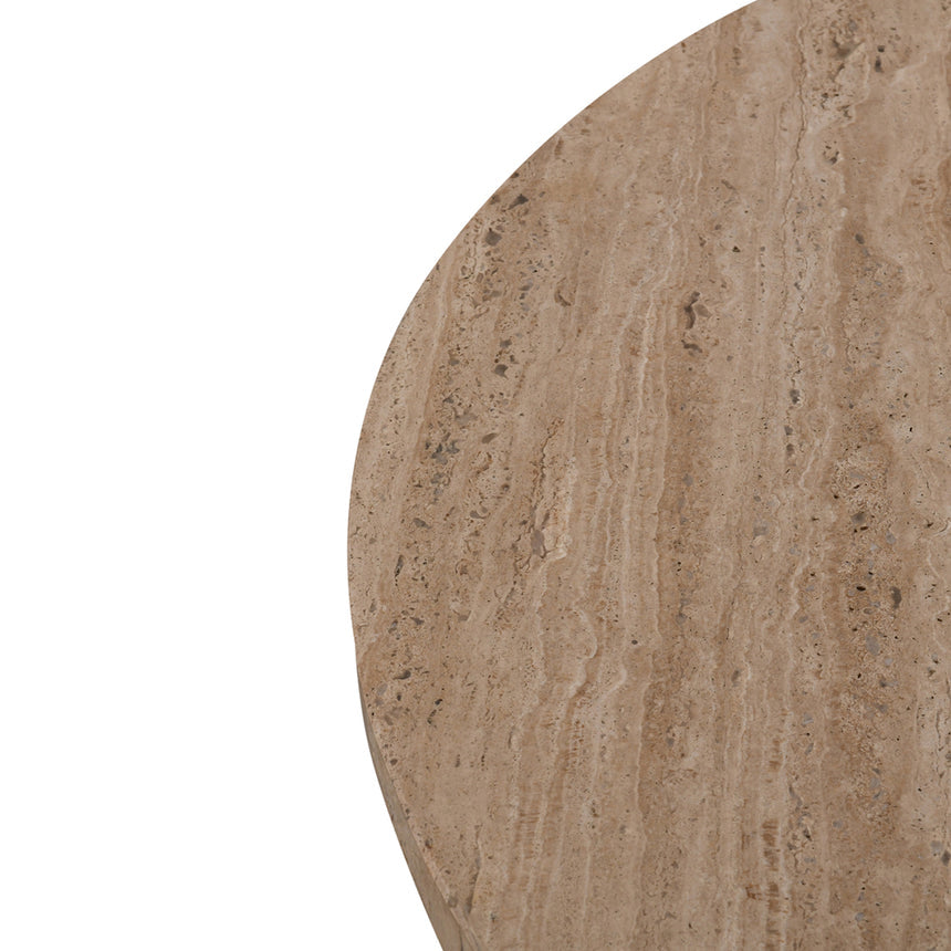 90cm Travertine Top Round Coffee Table