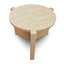 Travertine Top Round Nested Table - Creme Ash
