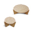 Travertine Top Round Nested Table - Creme Ash