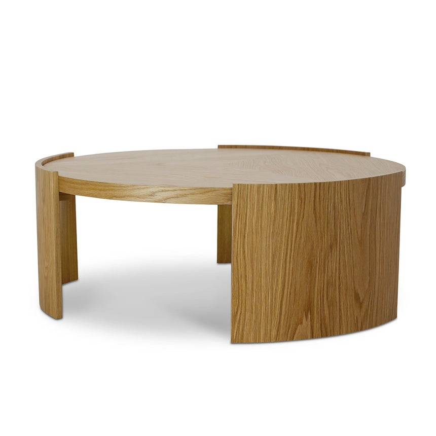 100cm Wooden Round Coffee Table - Natural