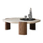 100cm Travertine Coffee Table - Walnut