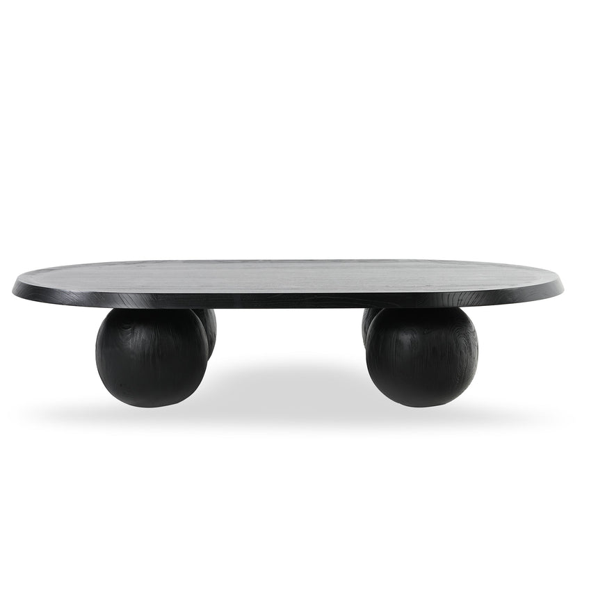 1.4m Elm Oval Coffee Table - Full Black