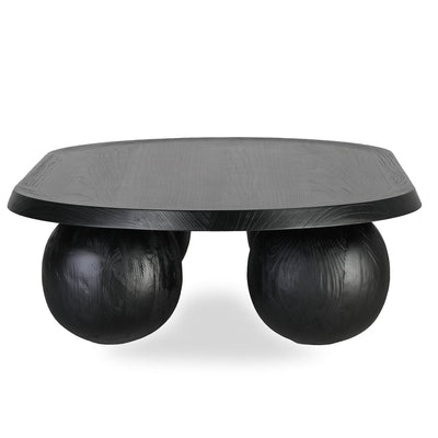 1.4m Elm Oval Coffee Table - Full Black