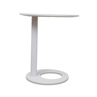 50cm Wooden Side Table - Full White