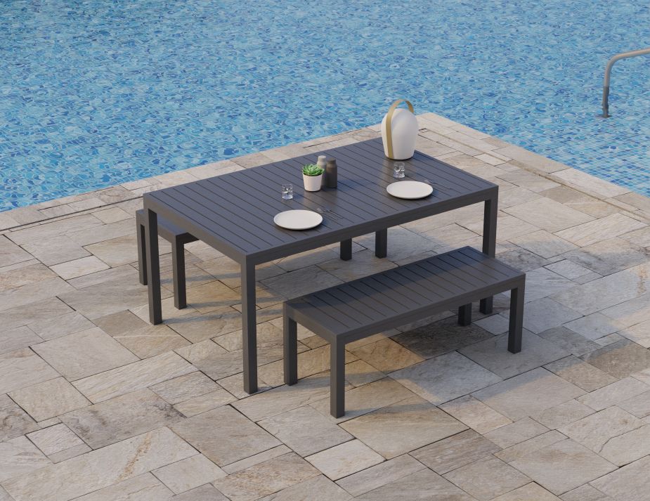 Halki Bench Seat - Outdoor - 120cm - Charcoal