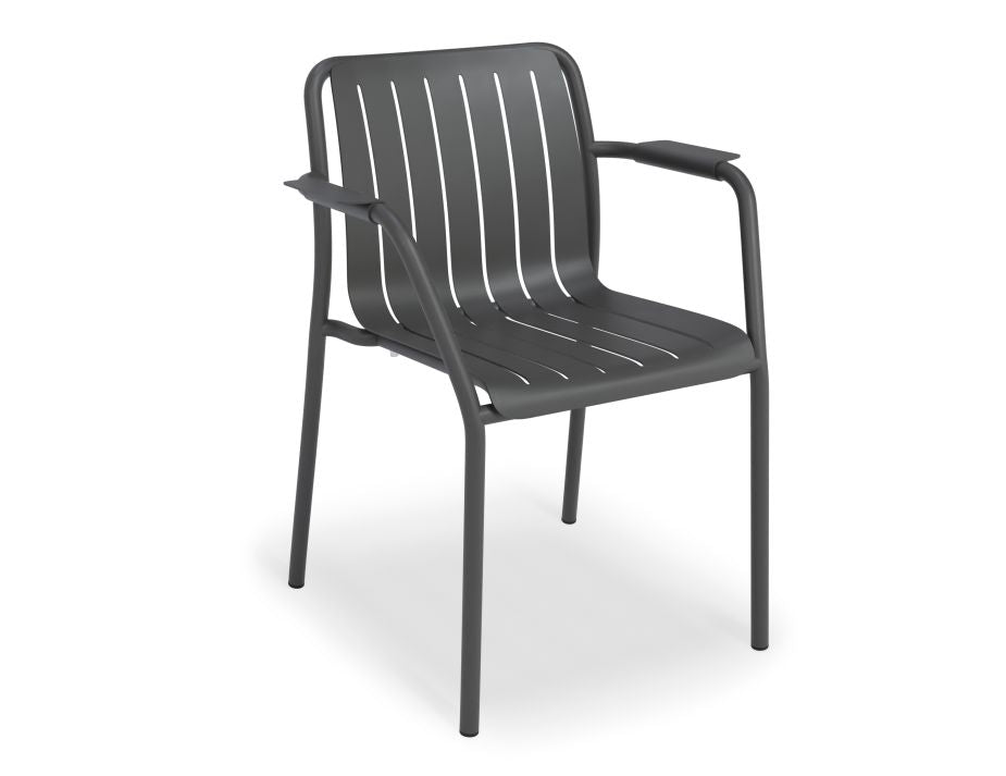 Roku Outdoor Armchair in Matt Charcoal - No Cushion