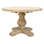 Oak Trestle Round Dining Table Weathered Oak 120cm