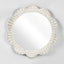 Belle Rattan Scallop Round Mirror White
