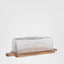 Rectangle Glass Cloche With Wood Base 42cm