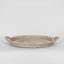 Paume Rattan Round Serving Tray with Handles White wash
