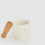 Roma Scalloped Mortar & Pestle Marble & Wood (Set of 8)