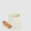 Roma Scalloped Mortar & Pestle Marble & Wood (Set of 8)