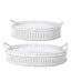 Pack of 2 x Trays Rattan Set of 2 Bahama White