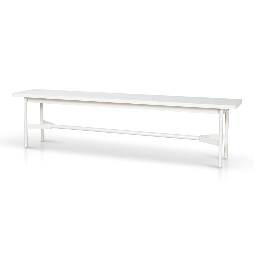 1.8m Wooden Bench - Full White