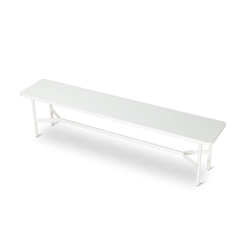 1.8m Wooden Bench - Full White