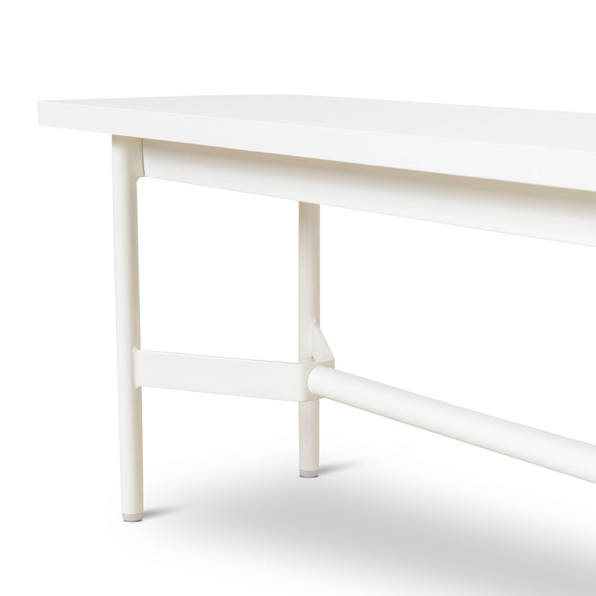 1.8m Wooden Bench - Full White