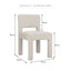 Claude Set of 2 Dining Chairs Beige Velvet