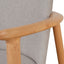 Set of 2 - Natural Dining Armchair - Grey Seat