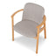 Set of 2 - Natural Dining Armchair - Grey Seat