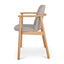 Set of 2 - Natural Dining Armchair - Grey Seat