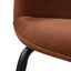 Black Dining Chair - Burnt Brown Seat (Set of 2)