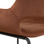 Black Dining Chair - Burnt Brown Seat (Set of 2)