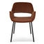 Black Dining Chair - Burnt Brown Seat (Set of 2)