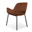 Black Dining Chair - Burnt Brown Seat (Set of 2)