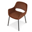 Black Dining Chair - Burnt Brown Seat (Set of 2)