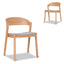 Natural Dining Chair - Grey Seat (Set of 2)