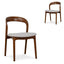 Walnut Dining Chair - Naxos Beige (Set of 2)