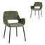 Black Dining Chair - Dark Moss Green (Set of 2)