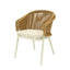 Natural Rattan Outdoor Dining Chair - Beige Cushion