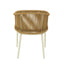 Natural Rattan Outdoor Dining Chair - Beige Cushion