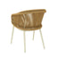 Natural Rattan Outdoor Dining Chair - Beige Cushion