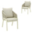 Grey Rattan Outdoor Dining Chair - Grey Cushion (Set of 2)