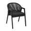 Dark Grey Rattan Outdoor Dining Chair - Dark Grey Cushion (Set of 2)
