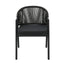 Dark Grey Rattan Outdoor Dining Chair - Dark Grey Cushion (Set of 2)