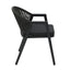 Dark Grey Rattan Outdoor Dining Chair - Dark Grey Cushion (Set of 2)