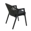Dark Grey Rattan Outdoor Dining Chair - Dark Grey Cushion (Set of 2)