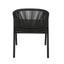 Dark Grey Rattan Outdoor Dining Chair - Dark Grey Cushion (Set of 2)