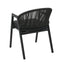Dark Grey Rattan Outdoor Dining Chair - Dark Grey Cushion (Set of 2)