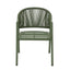 Green Rattan Outdoor Dining Chair - Sand Green Cushion (Set of 2)